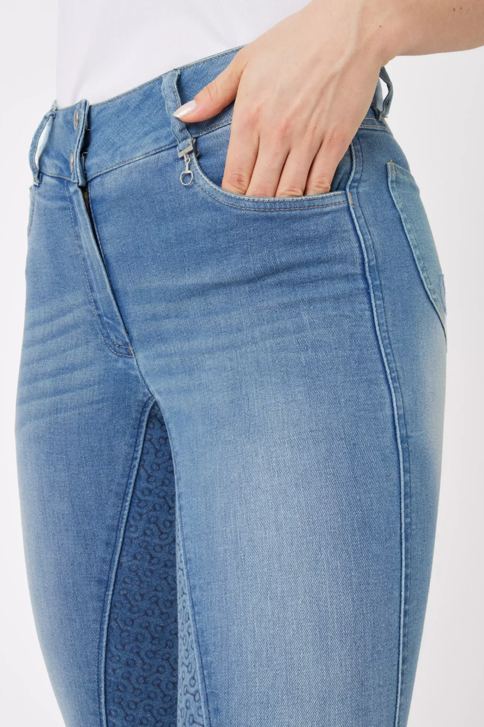 * Kaia – Naisten KorkeaVyötaroiset Farkkuratsastushousut Silikonipainetuilla Kokopaikoilla