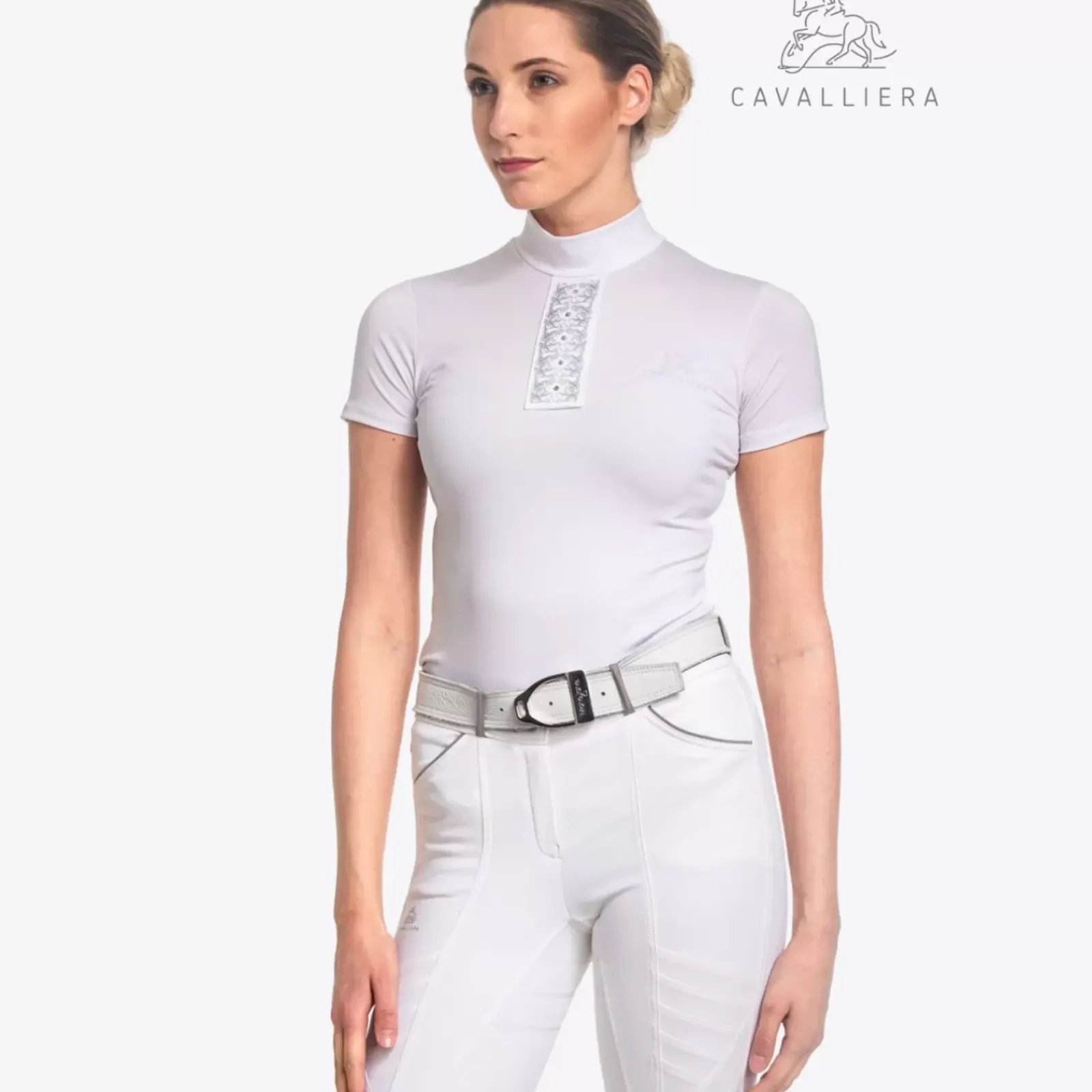 * Kaitlin Naisten Lyhythihainen Treeni-/Kisapaita Kukkapainatuksilla