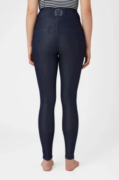 * Katia Denim Look Naisten Kokopaikkaiset Ratsastusleggingsit Silikonipainatuksilla