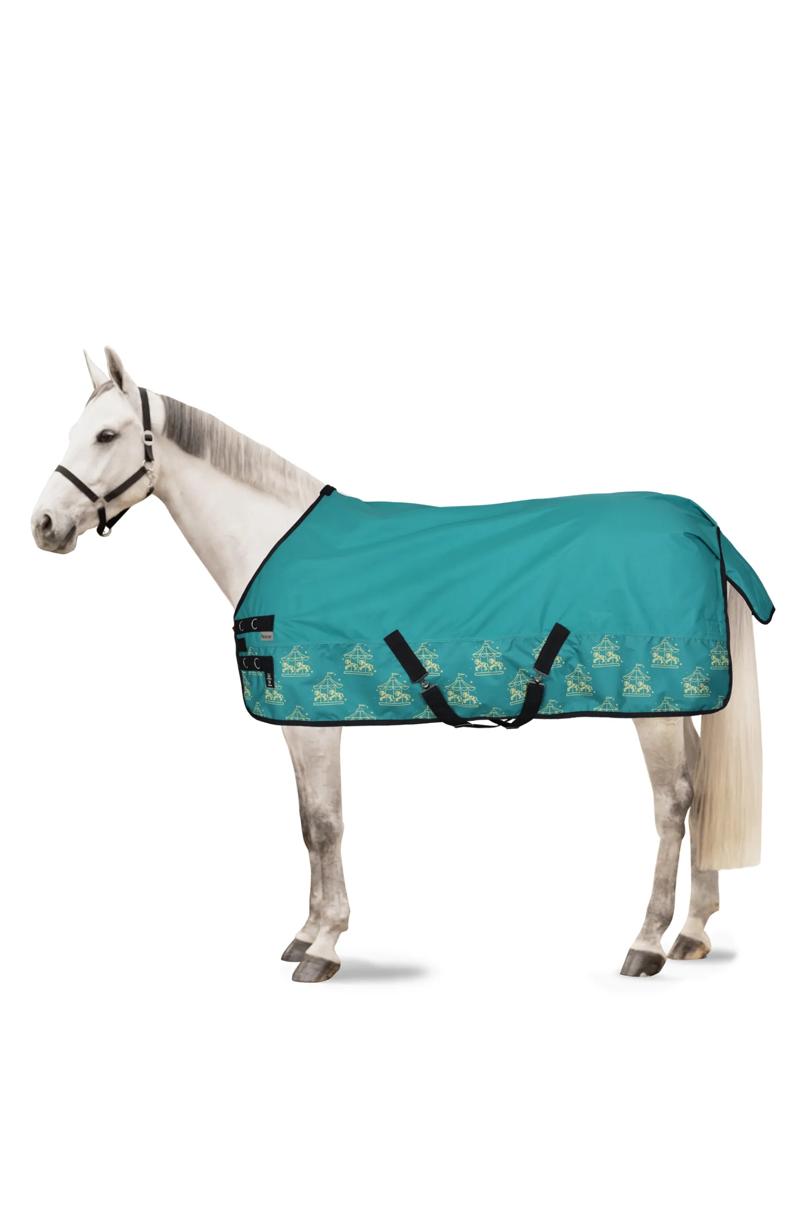 Outlet * Magic Carousel Pony Ulkoloimi Fleecevuorella Green Blue Slate