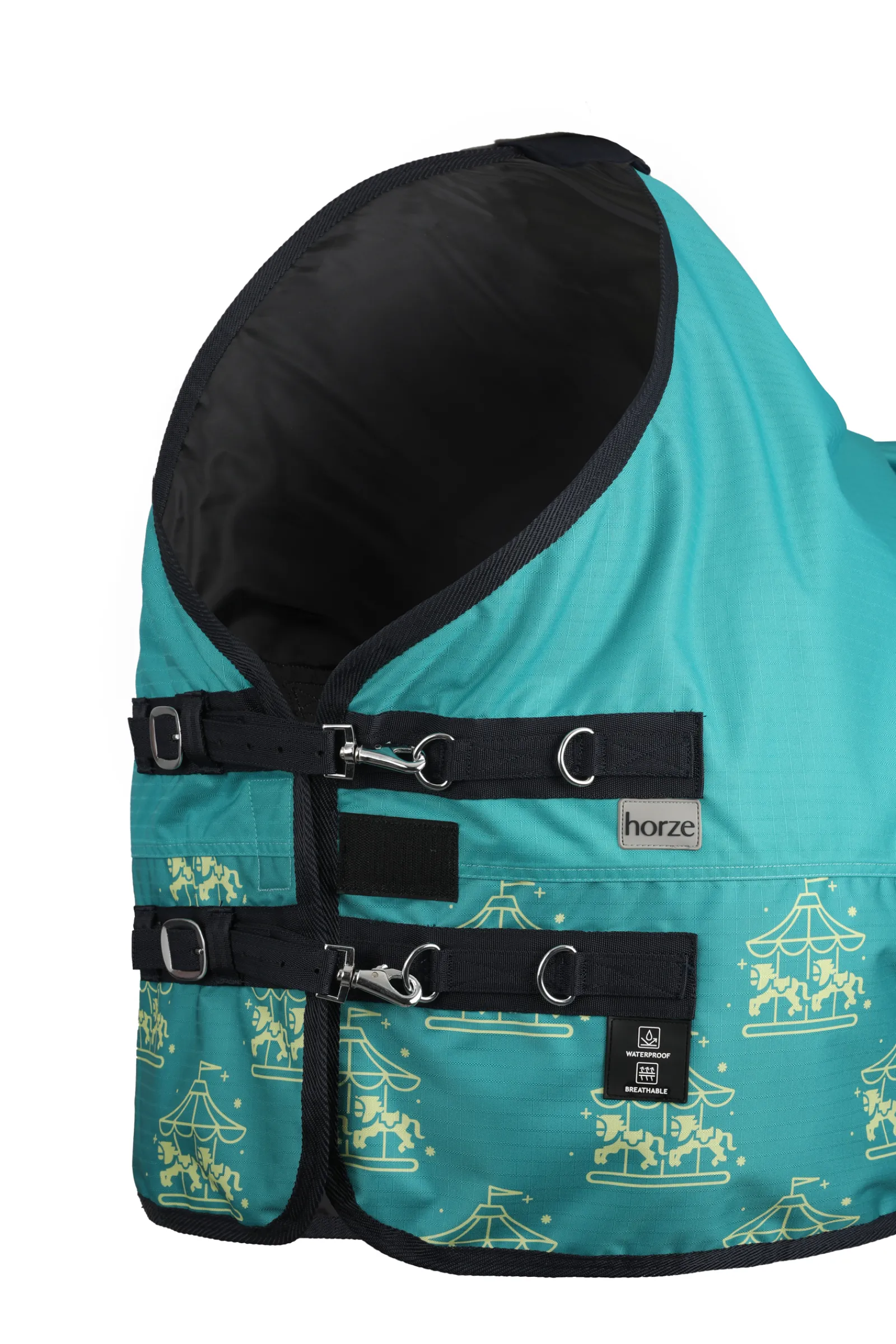 Outlet * Magic Carousel Pony Ulkoloimi Fleecevuorella Green Blue Slate