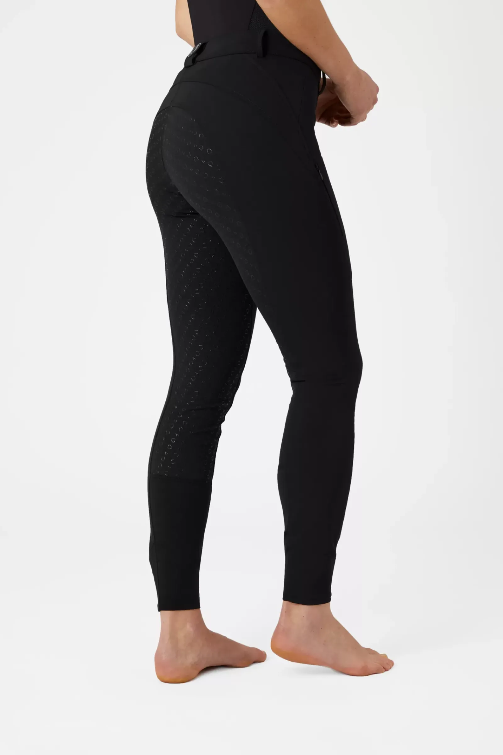 * Mila Naisten KorkeaVyötaroiset Ratsastushousut Silikonipainatetuilla Kokopaikoilla