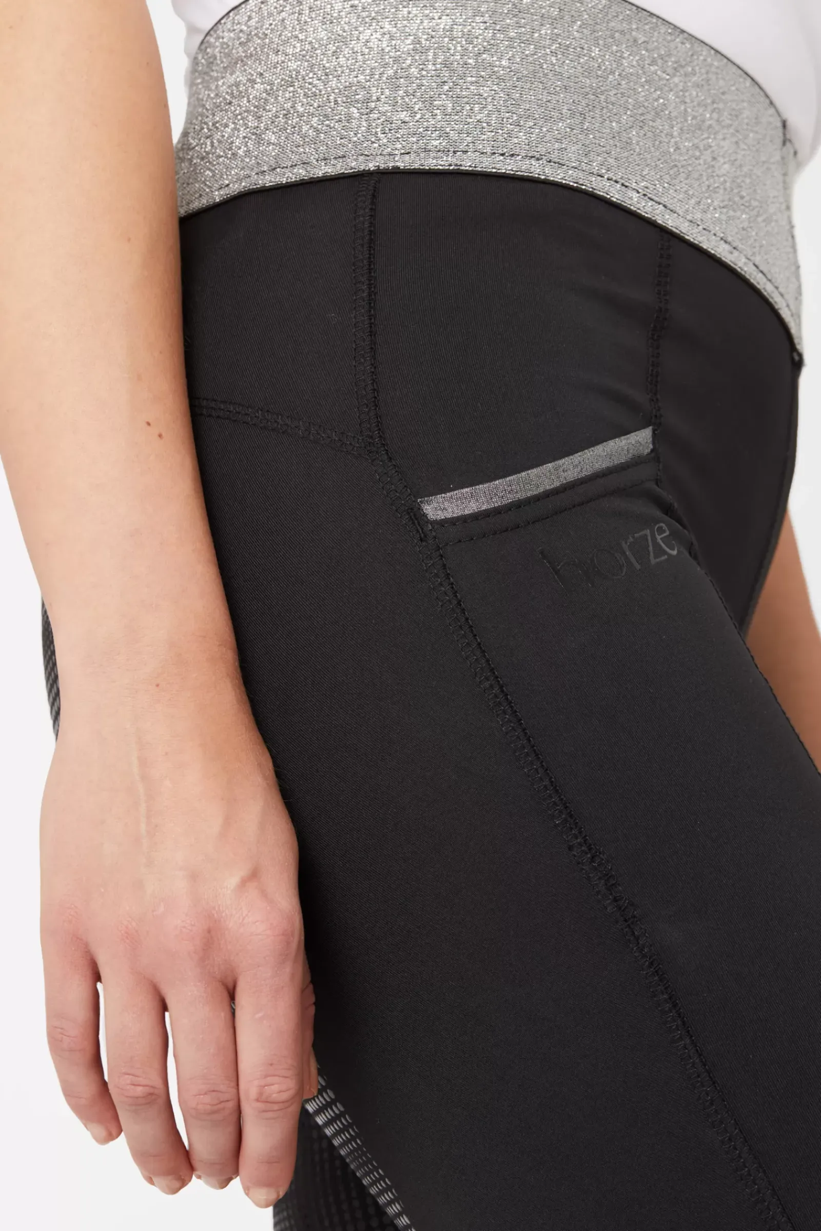 * Naisten Kokopaikkaiset Ratsastusleggingsit Silikonigripeilla Ja Glitter-Vyötarolla