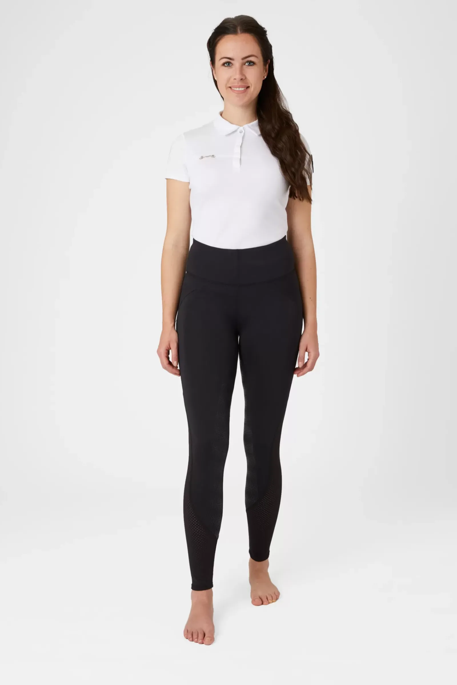 * Naisten KorkeaVyötaroiset Ja Kokopaikkaiset Ratsastusleggingsit Silikonipainatuksilla Ja Verkkomateriaalilla