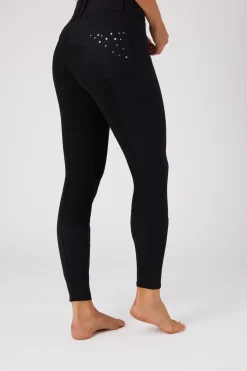 * Naisten Ratsastushousut Nahkapaikoilla Ja Kristallisomisteisilla Taskuilla