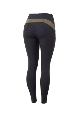 * Sagira Naisten Kokopaikkaiset Ratsastusleggingsit Silikonipainatuksilla Ja Kullanvarisilla Yksityiskohdilla