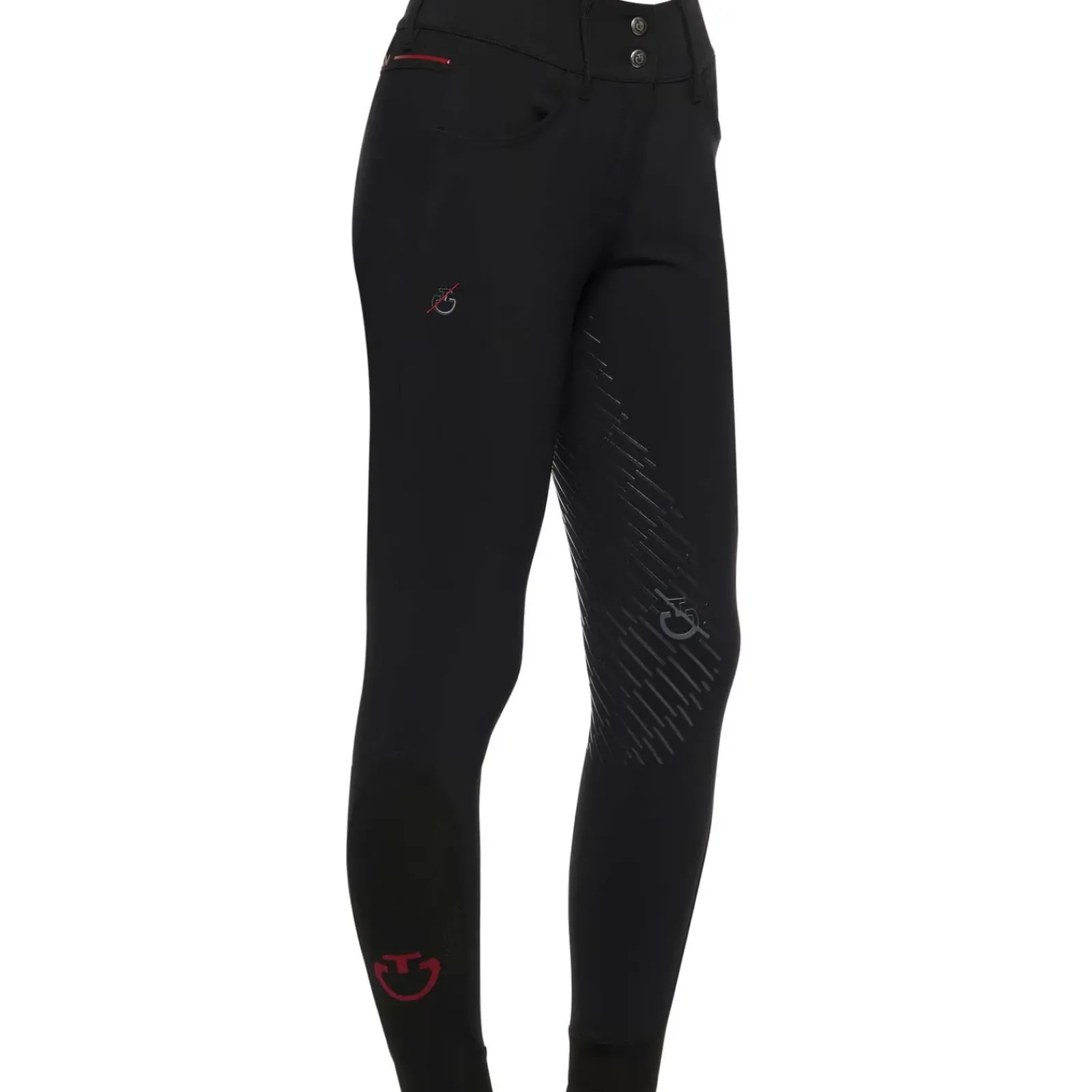 cavalleriatoscana Cavalleria Toscana Ct Team Red Stripe Women'S Full Grip Breeches
