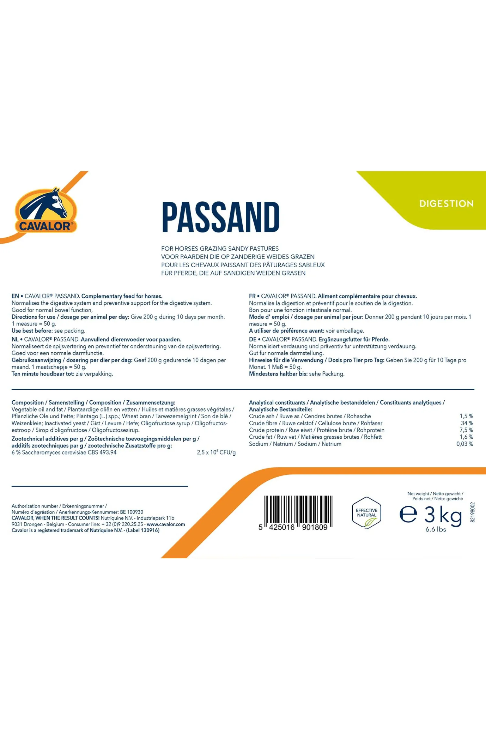 Discount cavalor Passand Ravintolisa, 3 Kg Ei Maaritelty