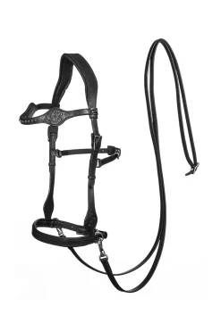 Best fra Dandy Sidepull-Suitset (System 3) Nahkaa, Nahkaohjat Klipsikiinnityksella Black