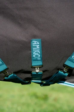 horseware Amigo Bravo 12 Plus Ulkoloimi Levykiinnityksella, 250 G Excalibur/Aqua & Turquoise
