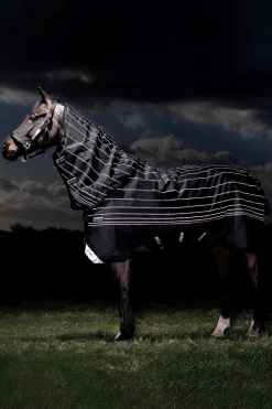 Discount horseware Amigo Bravo 12 Reflective Plus Ulkoloimi Irrotettavalla Kaulakappaleella, 250 G Black/Reflective/Black