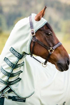 Sale horseware Rambo Hoody Hyonteisloimi Kaulakappaleella Green/Light Green
