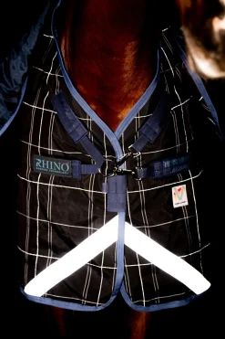 Hot horseware Rhino Reflectech Plus Vari-Layer Ulkoloimi, Sis. Irrotettavan Kaulakappaleen, 250 G Midnight Dark Blue/ Indigo Blue