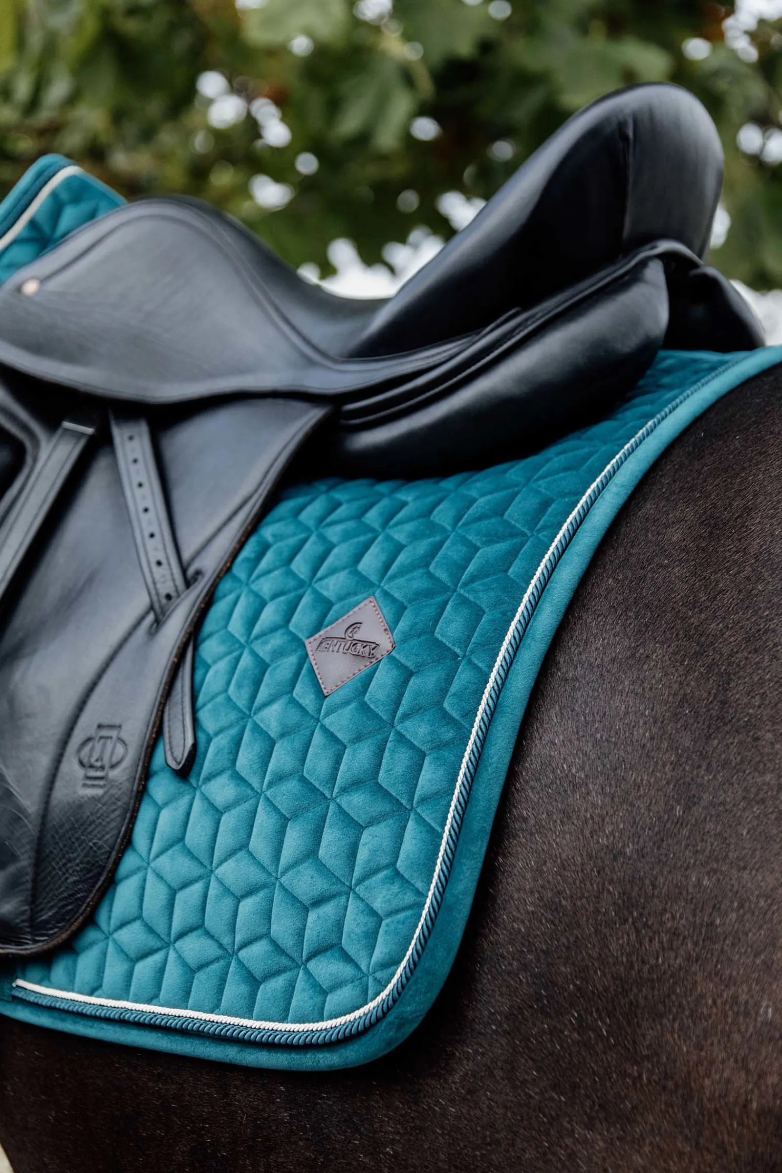 Sale kentucky Horsewear Saddle Pad Velvet Dressage -Kouluratsastussatulahuopa Emerald Green