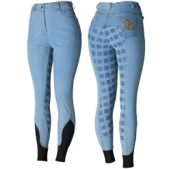 * Naisten Farkkuratsastushousut Korkealla Vyötarolla Ja Silikonipainatetuilla Kokopaikoilla