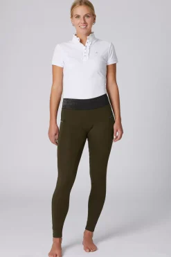 * Naisten Kokopaikkaiset Ratsastusleggingsit Mustalla Glitter-Vyötarolla