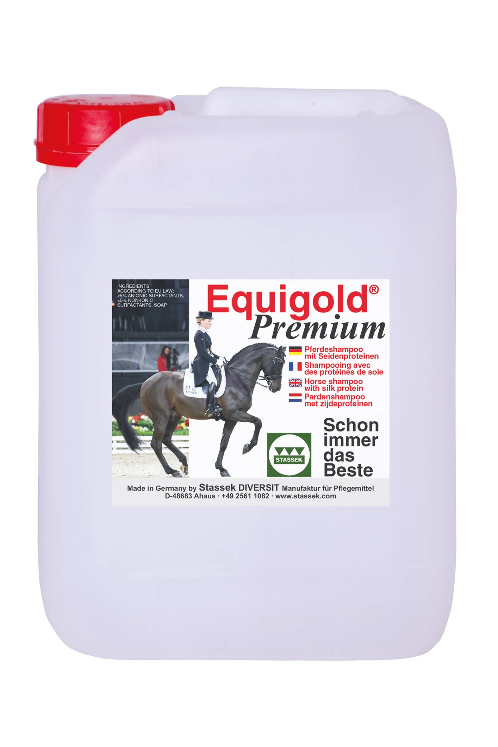 New stassek Equigold Premium Hevosen Shampoo, 2 Litraa Yellow