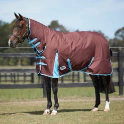 Outlet weatherbeeta Comfitec Classic Combo Neck Medium Ulkoloimi 220G Chocolate Brown/ Light Blue