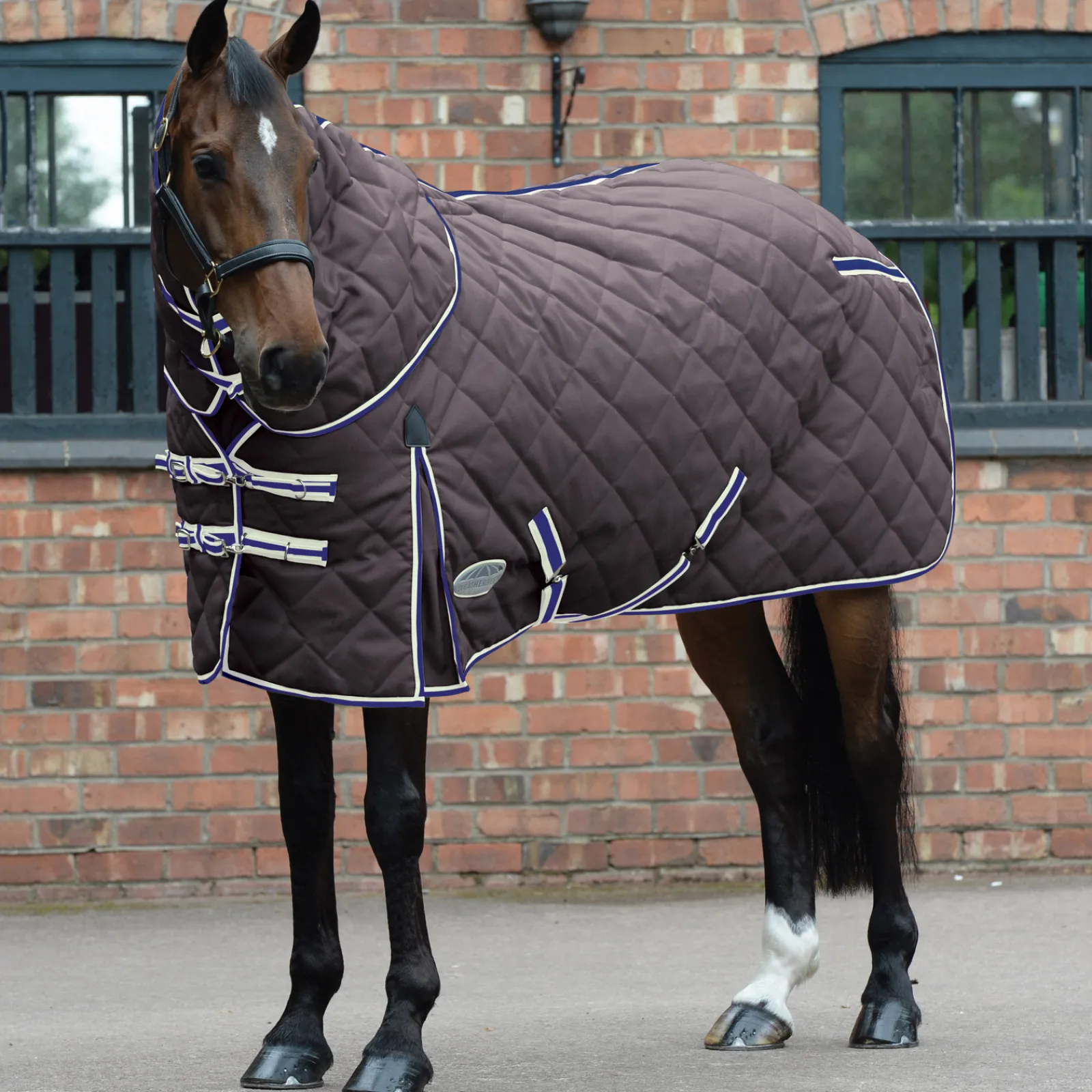 Sale weatherbeeta Comfitec 1000D Heavy Ulkoloimi Irrotettavalla Kaulakappaleella, Timanttikuvioinen Tikkaus, 350G Charcoal/Blue/White